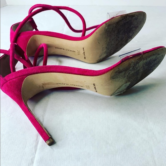Manolo Blahnik ankle strap suede sandals size 38.5 - Picture 6 of 9